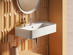 Керамическая прямоугольная подвесная раковина