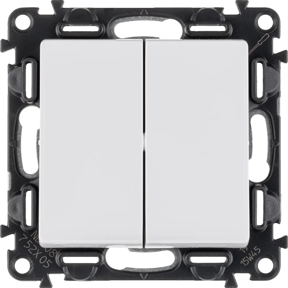 Выключатель встраиваемый Legrand Valena life двухклавишный цвет белый STLM-2102873