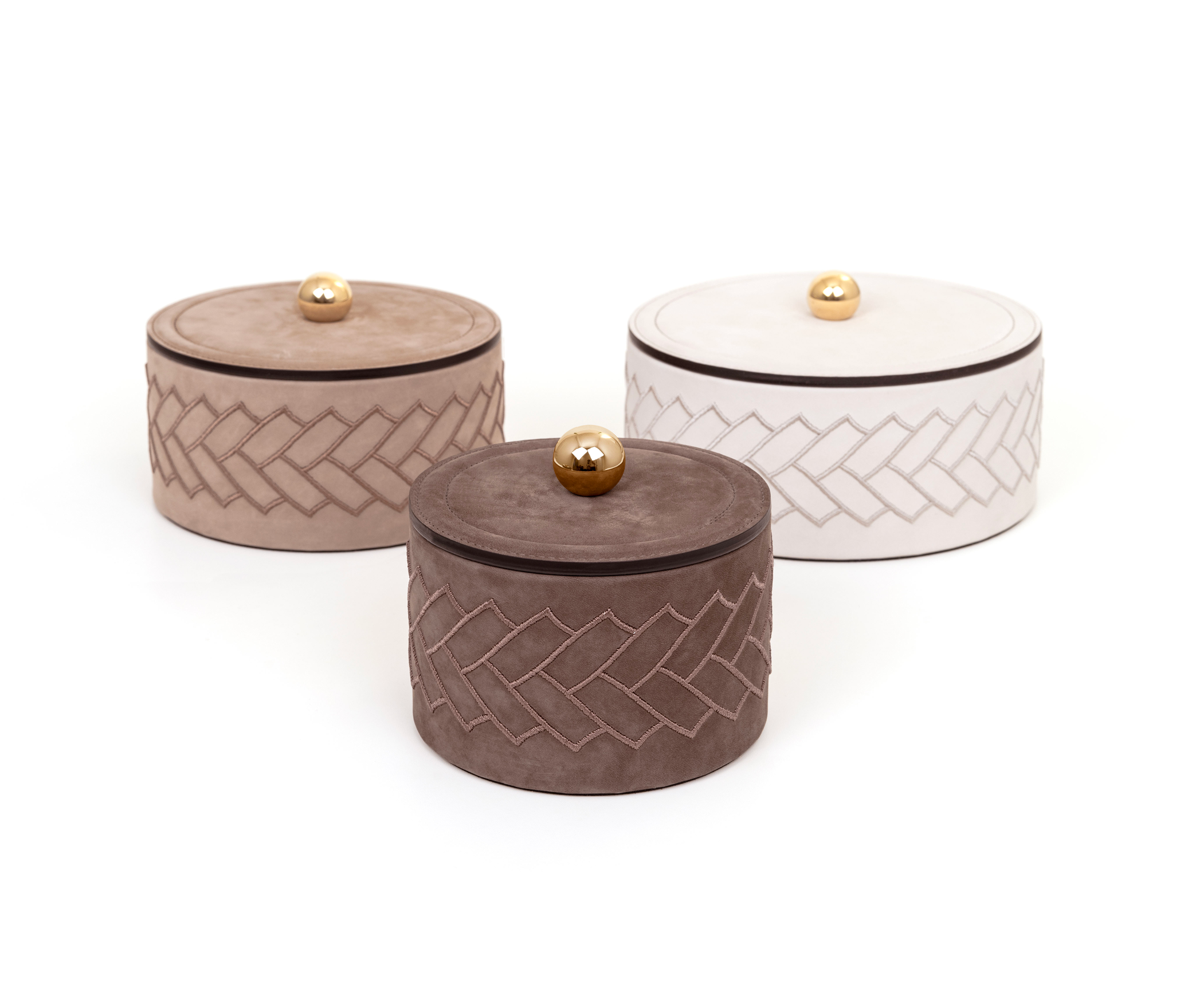 Lily Box - Ø 13XH8 см / металл-хром/нубук-кожа_кофе Pinetti 00.1680.038.015 - Вид №6