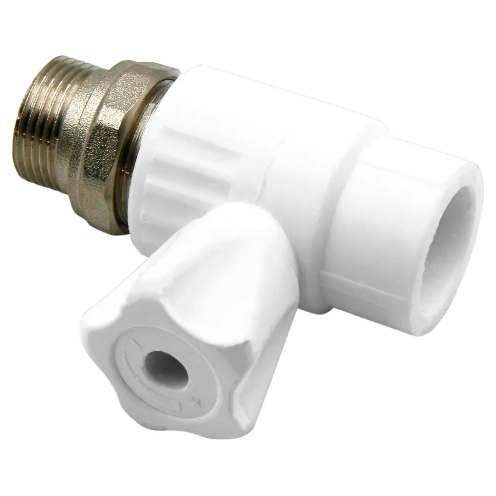 Кран для радиатора прямой Ростерм 1/2"x20 мм полипропилен ручка барашек STLM-2061172 - Вид №3