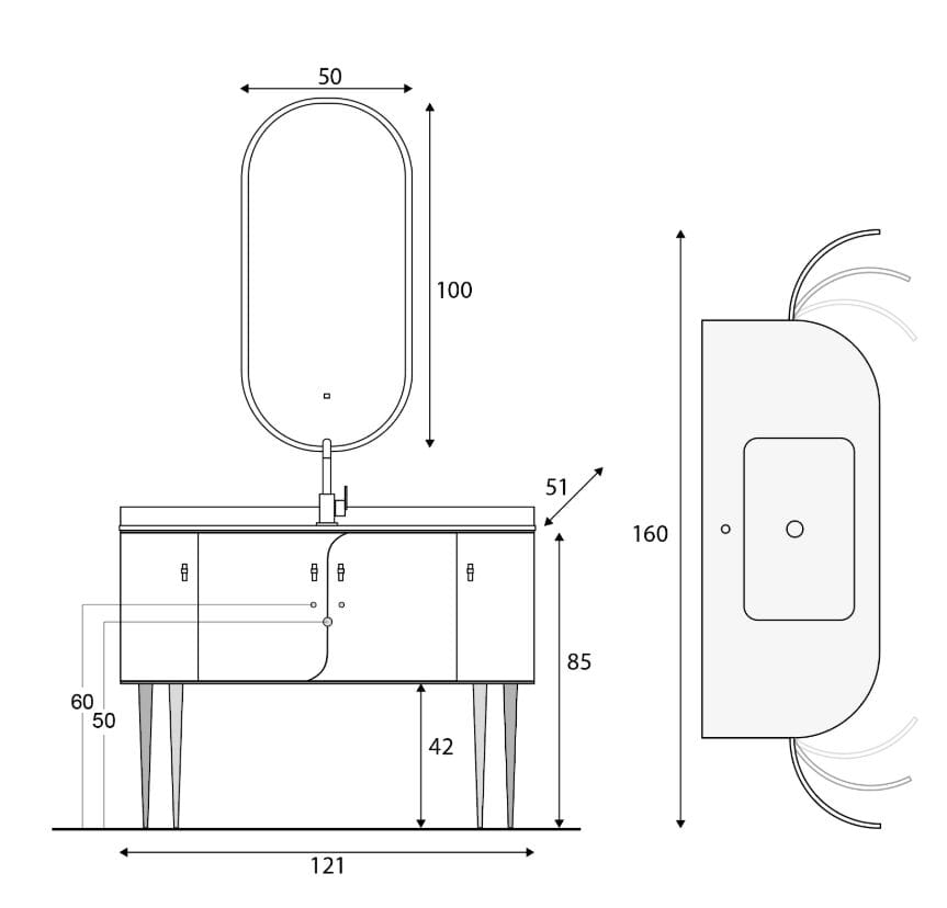 Напольный умывальник с дверцами Gaia Mobili Contemporary ARCH-00111306 - Вид №4