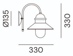 Il Fanale Настенный светильник из металла с прямым светом Borgo 244.06.orb - Вид №1