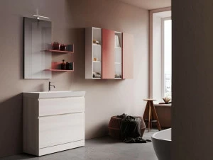 Mobiltesino Напольная тумба под умывальник из ламината с ящиками Cromo