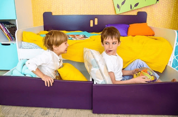 Подростковый диван-кровать с 2 ящиками "Зевака Рокки" МАНДАРИН ЧУДИКИ 178784 Бежевый;молочный Santreyd  - Вид №5