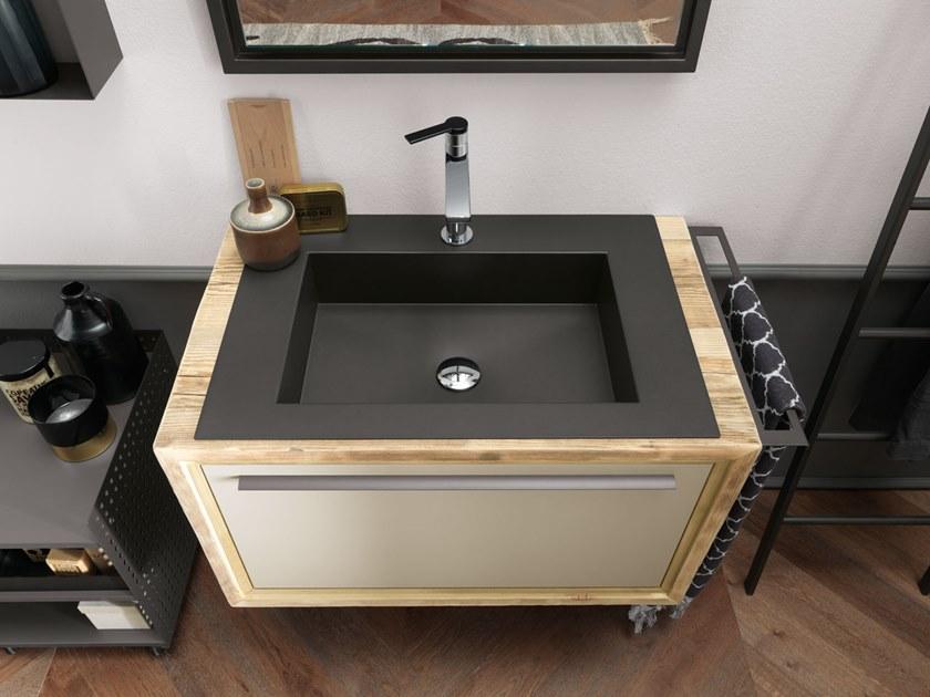 Archeda Подвесная тумба под умывальник из дерева с зеркалом Wood sun-id-1356750 - Вид №6