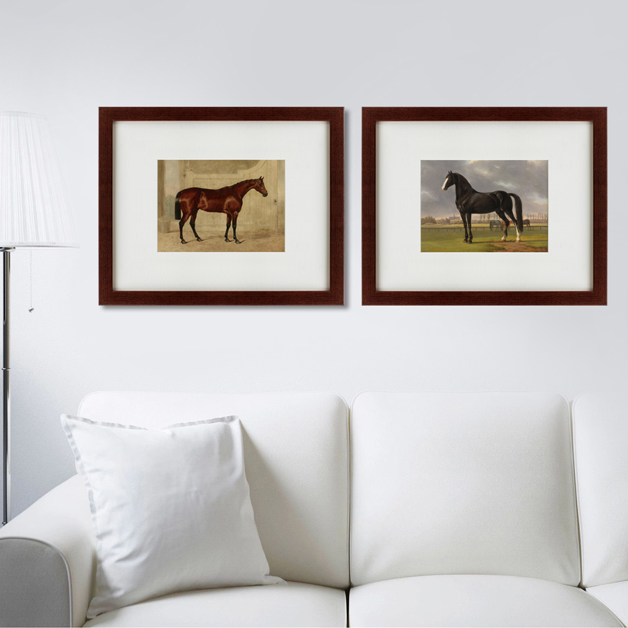 Картина в деревянной раме 52х42 см The riding horse, 1830 КАРТИНЫ В КВАРТИРУ  135569 Бежевый;белый;коричневый;разноцветный  - Вид №2