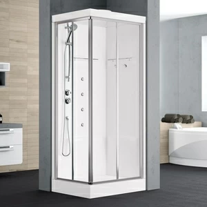 Novellini. Душевая кабина 80x80 см A HYDROMASSAGE с крышей ALBA