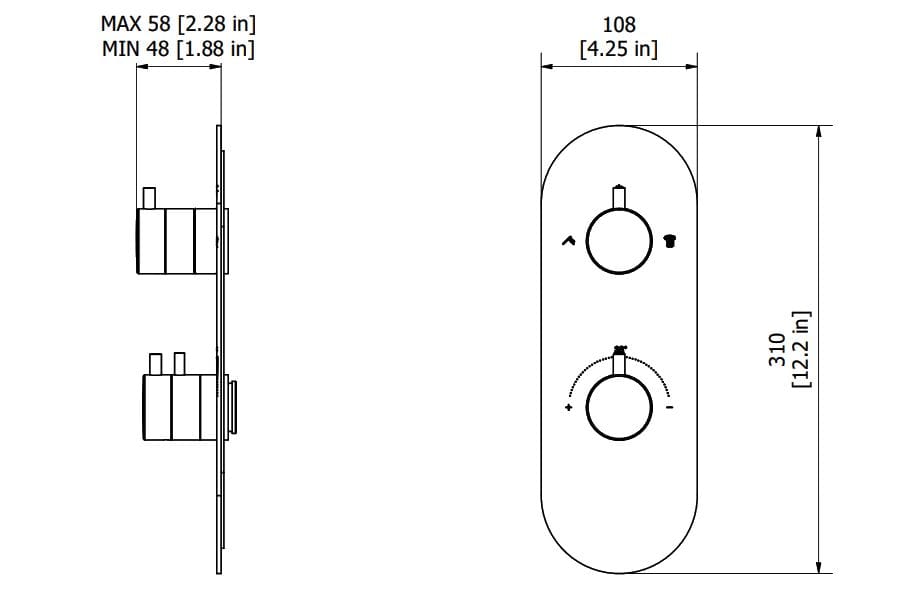 Термостатический смеситель для душа с переключателем IB Aqua ARCH-00075848 - Вид №9