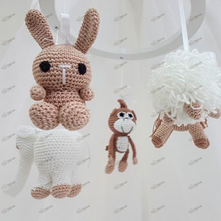 Мобиль на кроватку "Ассорти" бежевый ELLIPSE  351684 Белый;бежевый Santreyd 