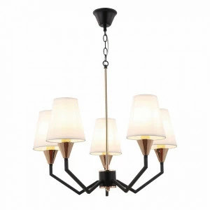 Люстра подвесная черная с белыми плафонами Allegra FR5001PL-05B FREYA MODERN 00-3956389 Черный