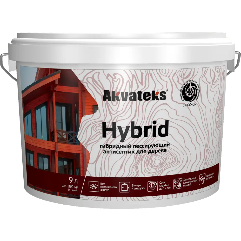 АКВАТЕКС Hybrid - гибридный антисептик для дерева Орех 9 л 86364488 STLM-0068134 - Вид №1