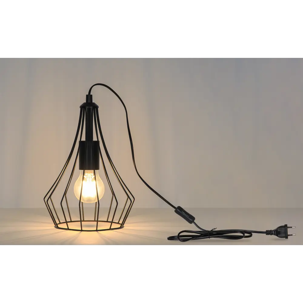 Настольная лампа прикроватная KREAFORTA Ontario цвет черный STLM-2172072