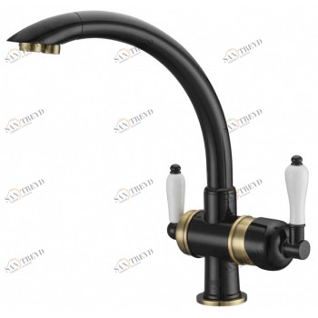 Zorg ZR 327 YF Bronze-black Смеситель для кухни Zorg 315х215 мм 