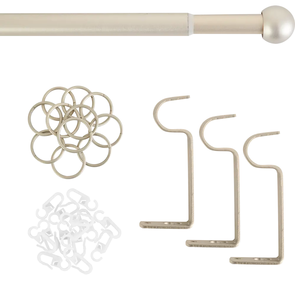 Карниз однорядный раздвижной d19/16 мм шар 160-320 см цвет сталь ORBIS STLM-2209730 - Вид №1