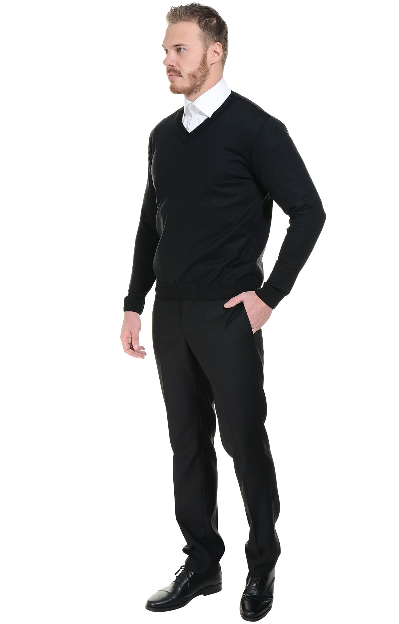 62563 Джемпер мужской черный  Одежда для охранных структур  размер 44-46 Спецодежда  - Вид №6