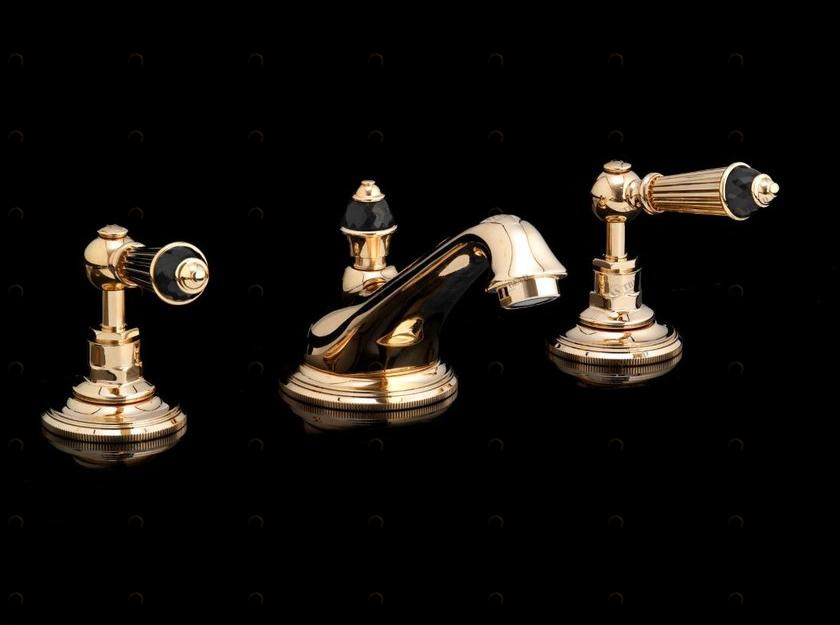 Devon&Devon Смеситель для умывальника с раздельными розетками Black diamond Bld76ot