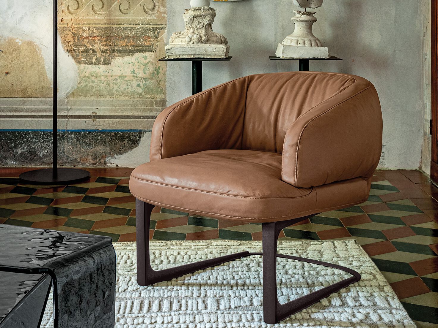 Кожаное консольное кресло с подлокотниками Arketipo WARREN LIVING ARCH-00054145 - Вид №4