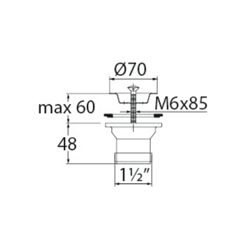 30980641 Выпуск "Элит" () с нержавеющей чашкой д.70мм (1 1/2") Raiber  - Вид №1