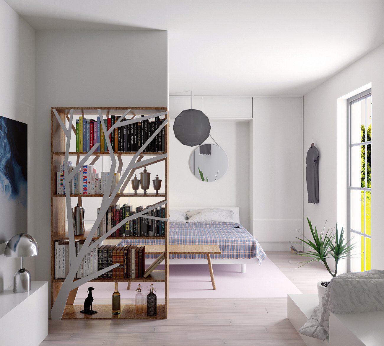 Стеллаж белый дизайнерский "Япония" от Odingeniy ODINGENIY  178433 Серый  - Вид №2