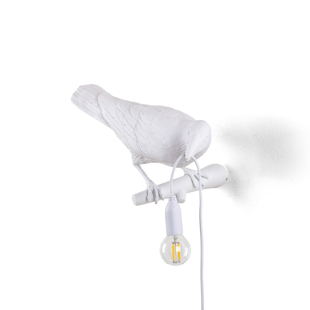 Светильник настенный белый Bird Lamp White Looking Right 14731 SELETTI С ПТИЧКОЙ 00-3882935 Белый  - Вид №4