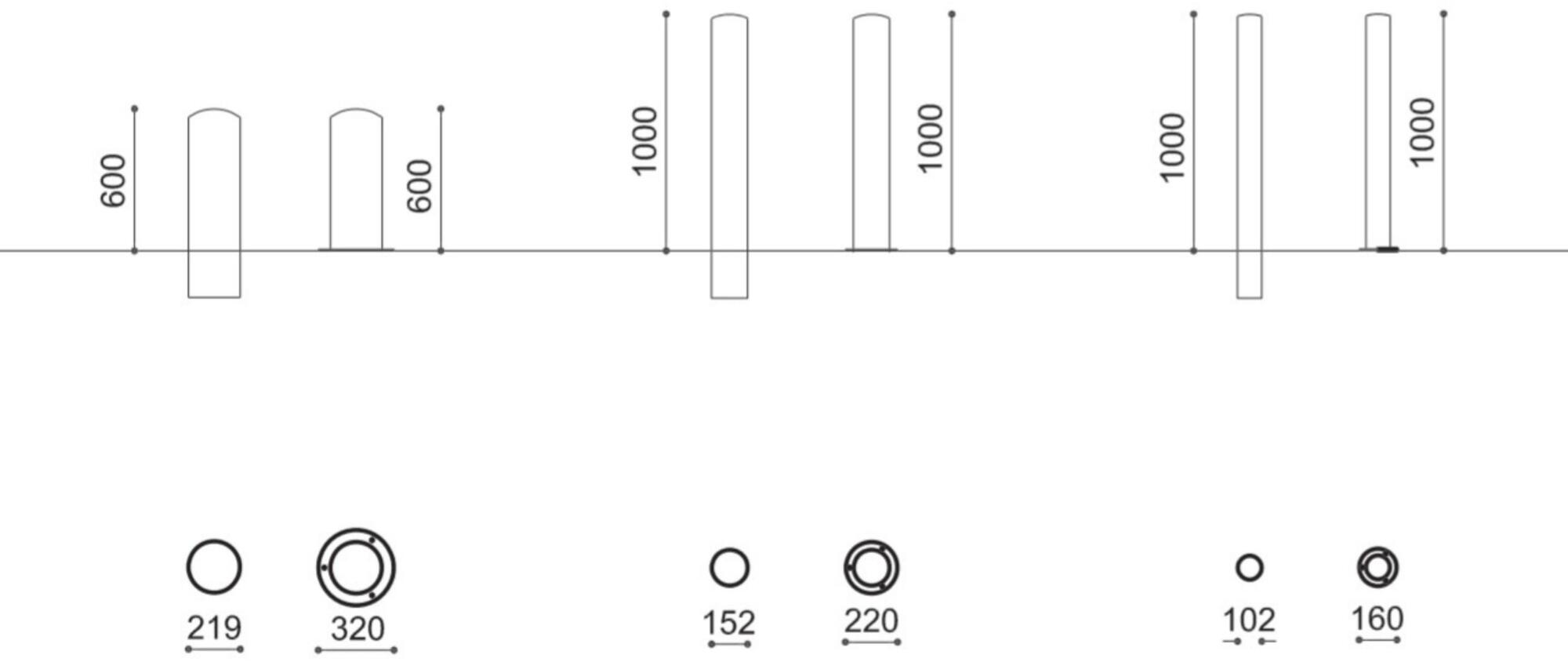 City Design Стационарный цилиндрический стальной столбик с основанием sun-id-1389121 - Вид №5