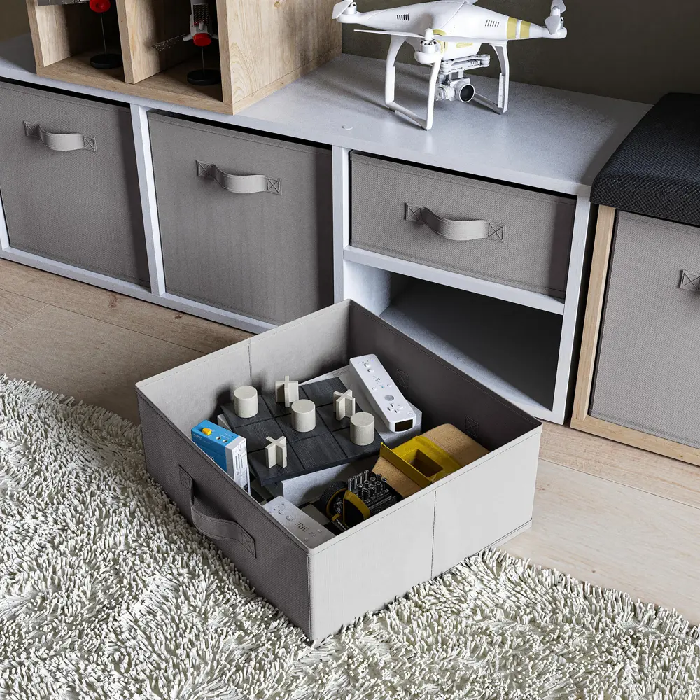 KONSENSA Органайзер для хранения графитовый 15×31×31 см 89387978 STLM-1563405