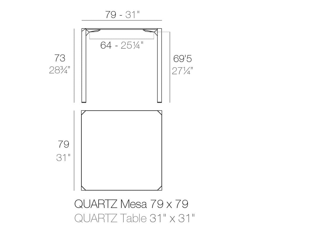 Квадратный садовый стол из полипропилена Vondom кварц ARCH-00080858 - Вид №6