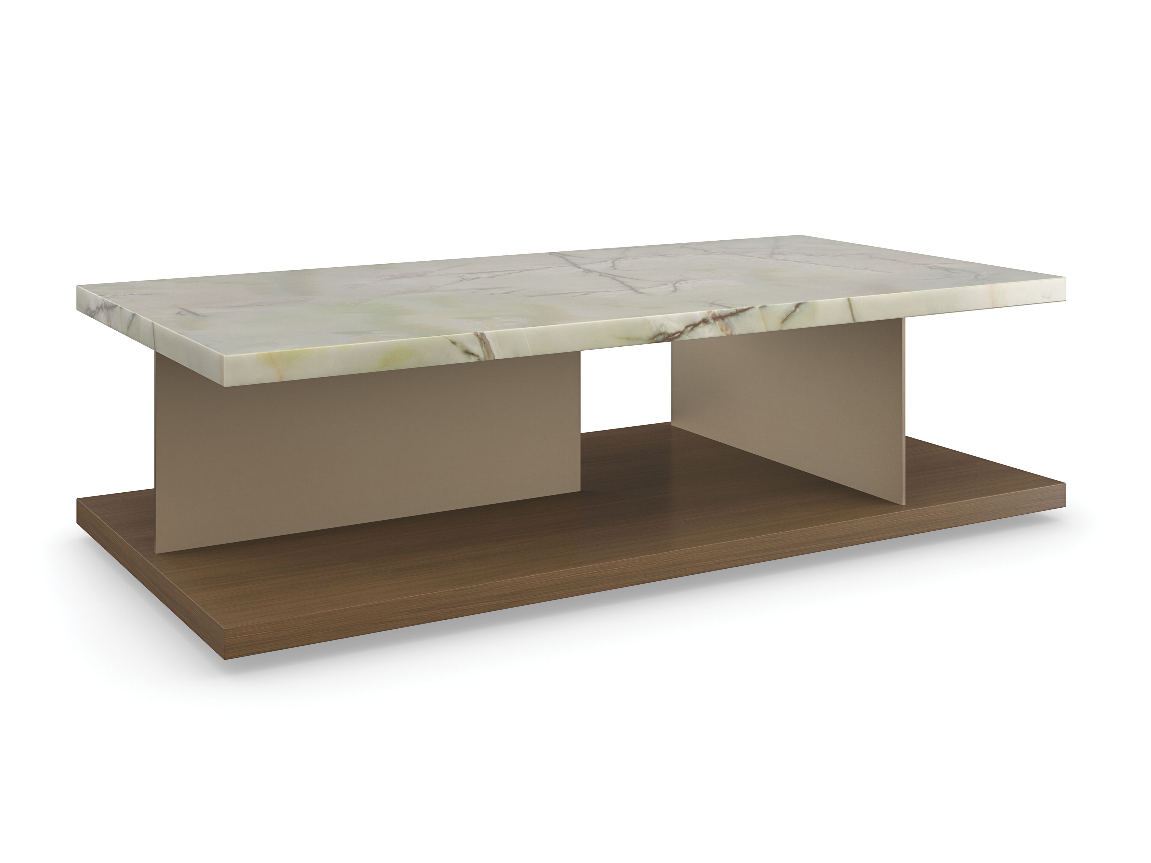 Низкий прямоугольный журнальный столик из оникса Caracole CAPE VERDE ARCH-00065784