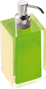 RA81(04) Gedy G-Rainbow, настольный дозатор с загнутым носом, цвет хром - зеленый