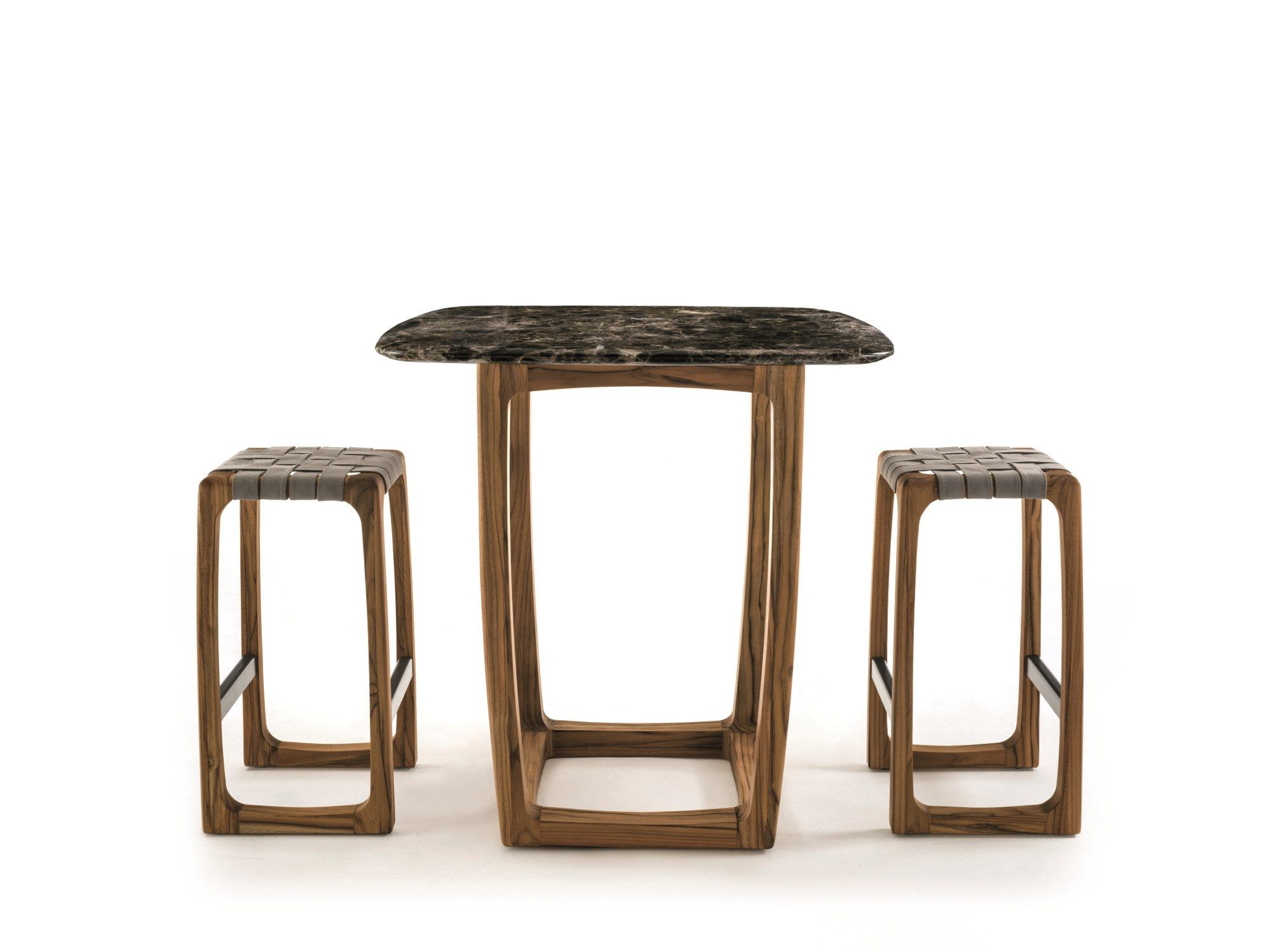 Садовый стол с мраморной столешницей и тиковым основанием Riva 1920 бунгало ARCH-00008648