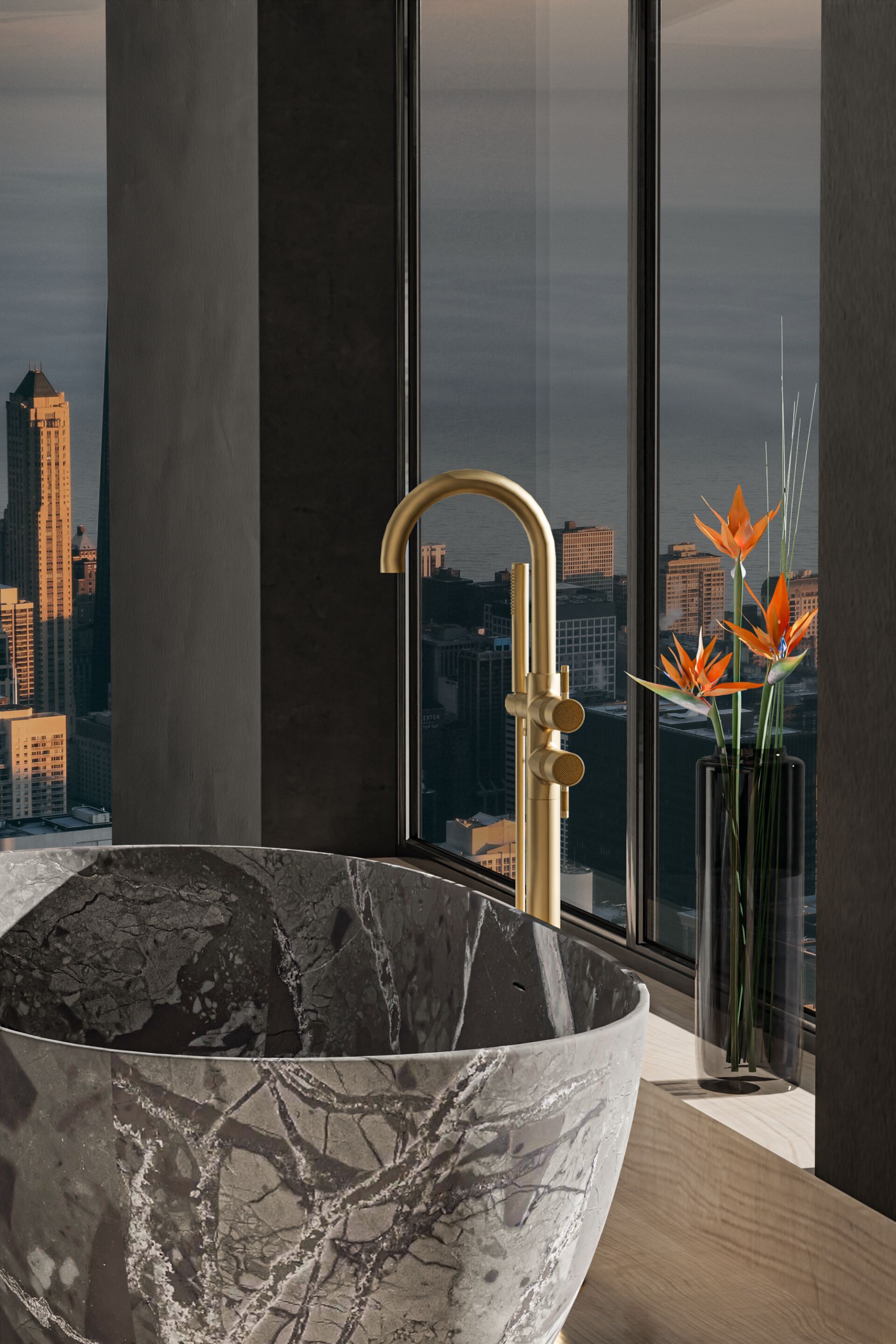 Смеситель для ванны из хромированной латуни Graff Cameo ARCH-00151701 - Вид №1