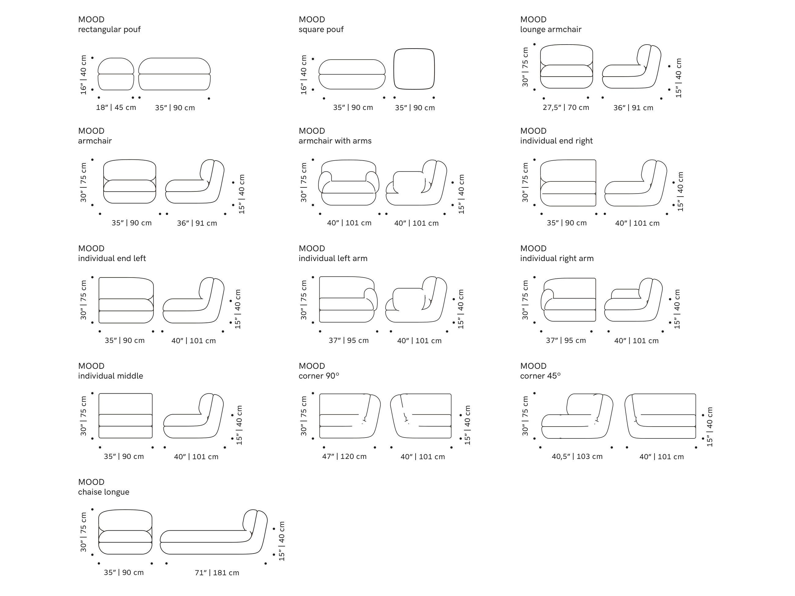 Модульный изогнутый тканевый диван с полуостровом Mambo Unlimited Ideas Mood ARCH-00107718 - Вид №11