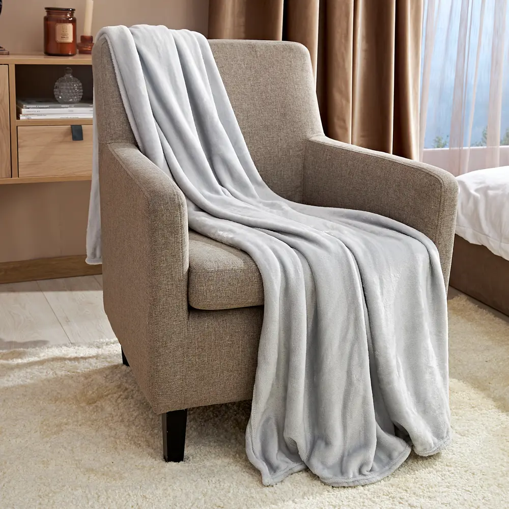 Плед First 140x200 см микрофибра цвет серый СТОЛИЦА ТЕКСТИЛЯ STLM-2001303 - Вид №3