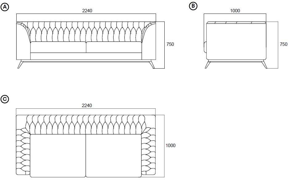 Enza Home 3-х местный диван Elegante sun-id-1419304 - Вид №15