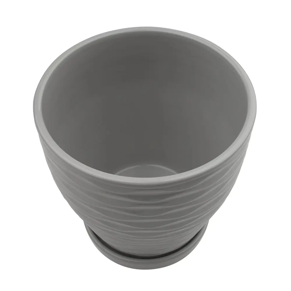 Горшок цветочный Эллипс ø17.8 h18 керамика серый Santreyd Fdtc1 STLM-2028837 - Вид №1