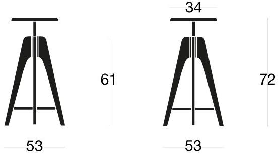 SIPA Табурет из лакированного дерева с регулируемой высотой Tommy sun-id-1496239 - Вид №2