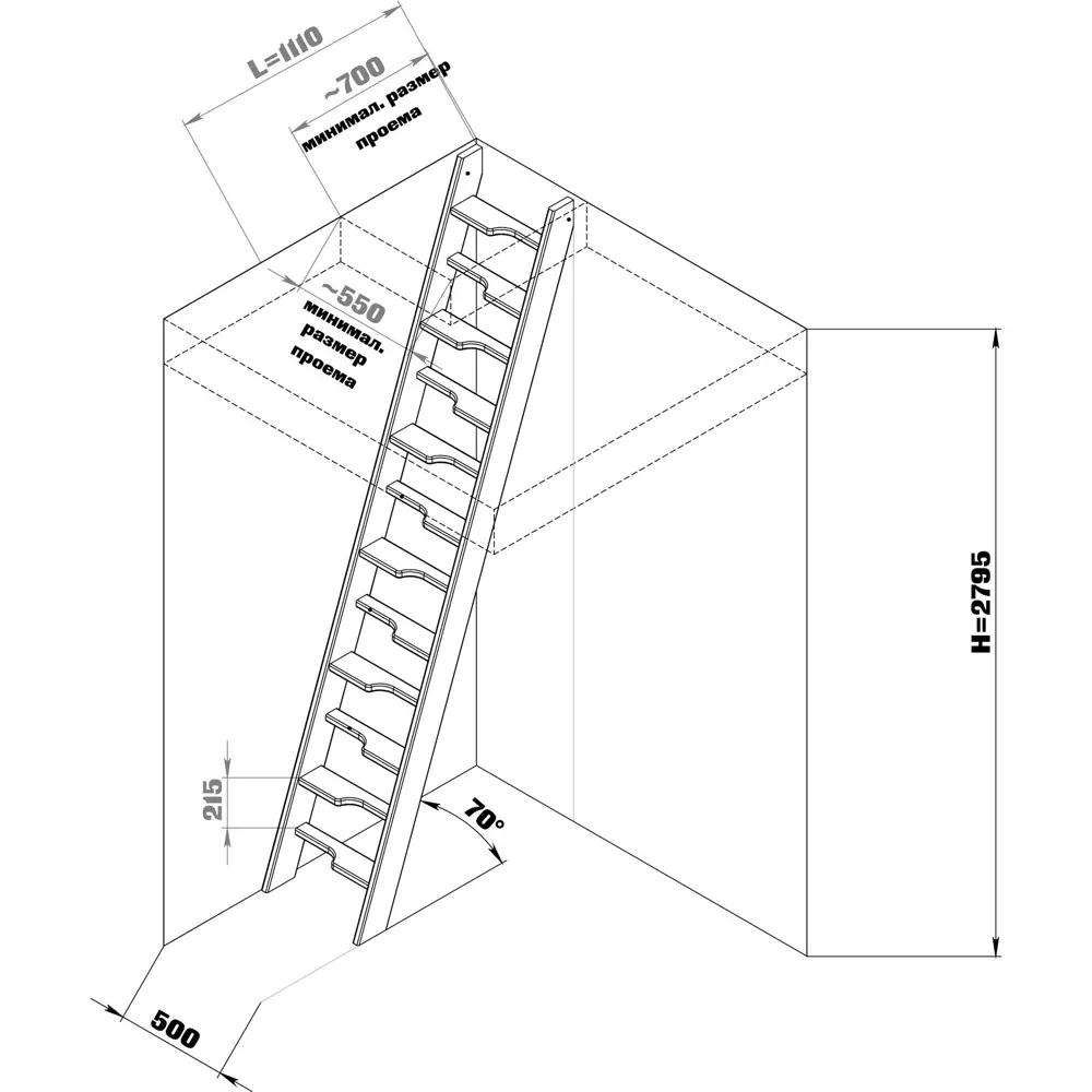 Лестница чердачная ЛЧ-01 Santreyd STLM-2044926 - Вид №2