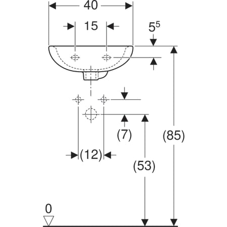 K91045000 Раковина Kolo Rekord с асимметричным переливом Geberit  - Вид №11