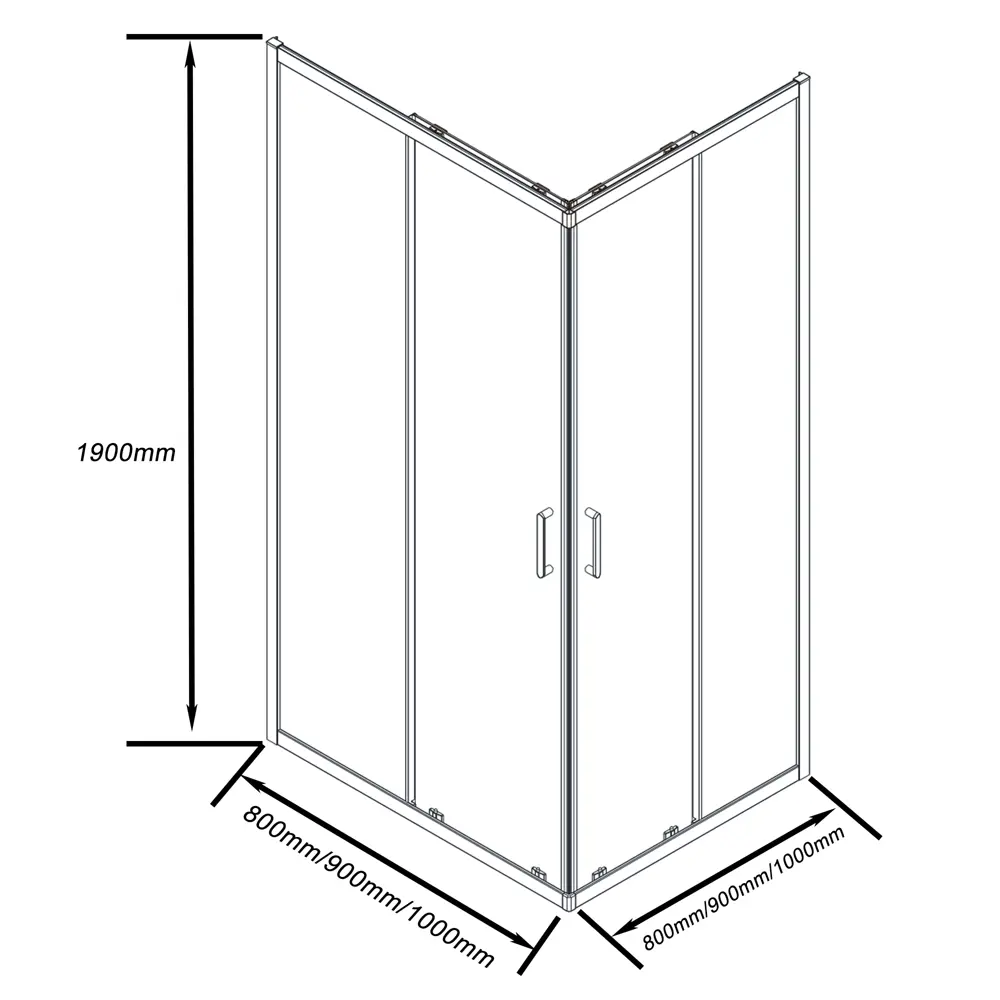 Душевая ширма Makiato квадратная 80x80x190см цвет профиля хром раздвижная стекло 5мм прозрачное 89413586 STLM-2173904 Santreyd Makiato New - Вид №5