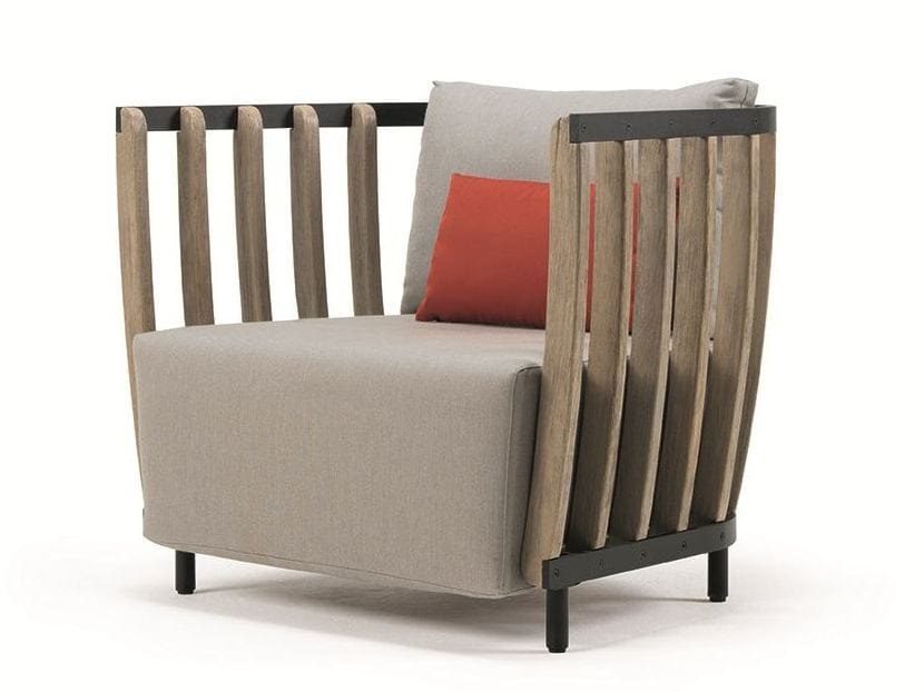 Садовое кресло из тикового дерева с подлокотниками Ethimo ARCH-00134763