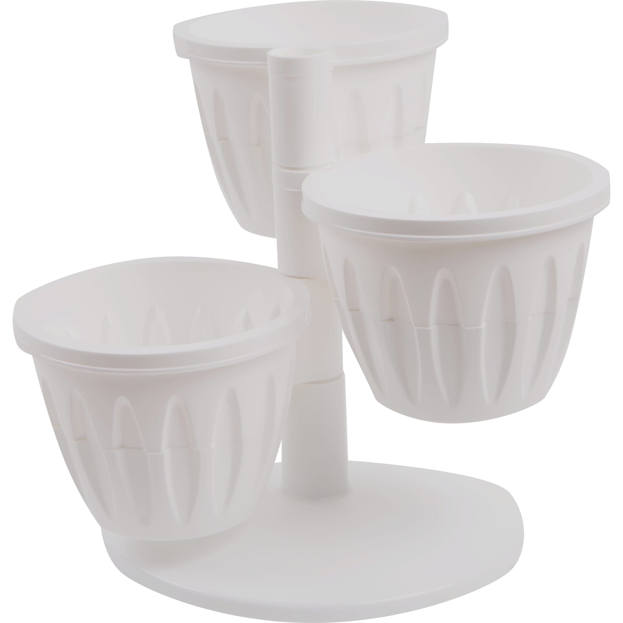 18008975 Горшок цветочный ø29 h23 см v0.7 л пластик белый Каскад Santreyd - Вид №2