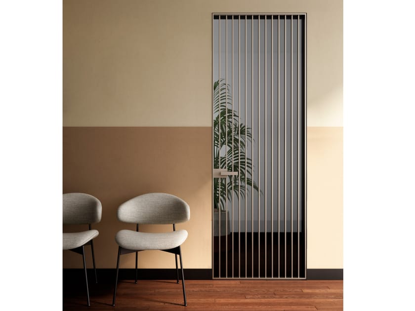 Алюминиевая и стеклянная стена заподлицо распашная дверь ALBED Re-Trait 8B ARCH-00067357