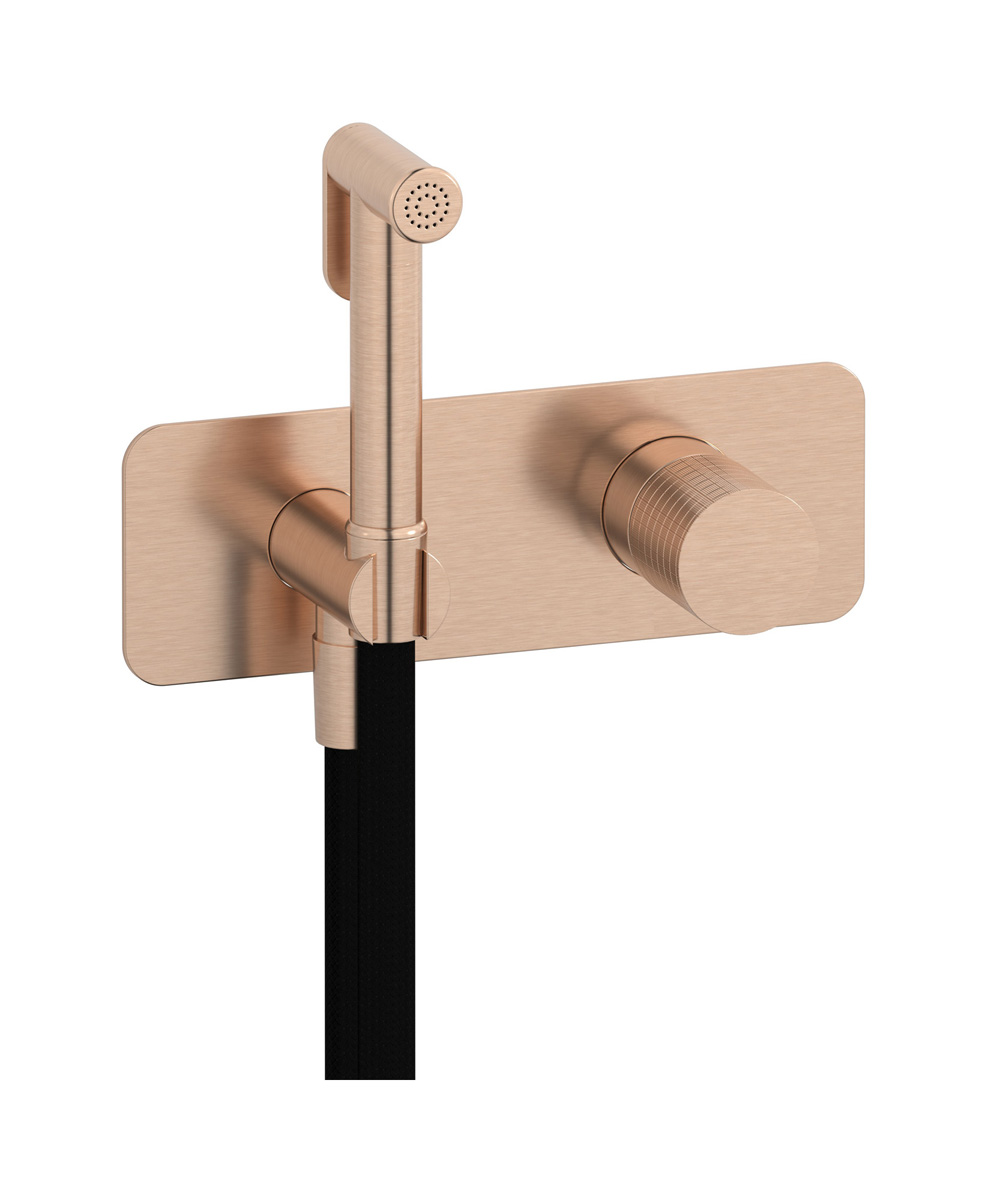 Внешние части гигенического душа со смесителем. WE ARE IB ga706sr Brushed Rose Gold Gatsby