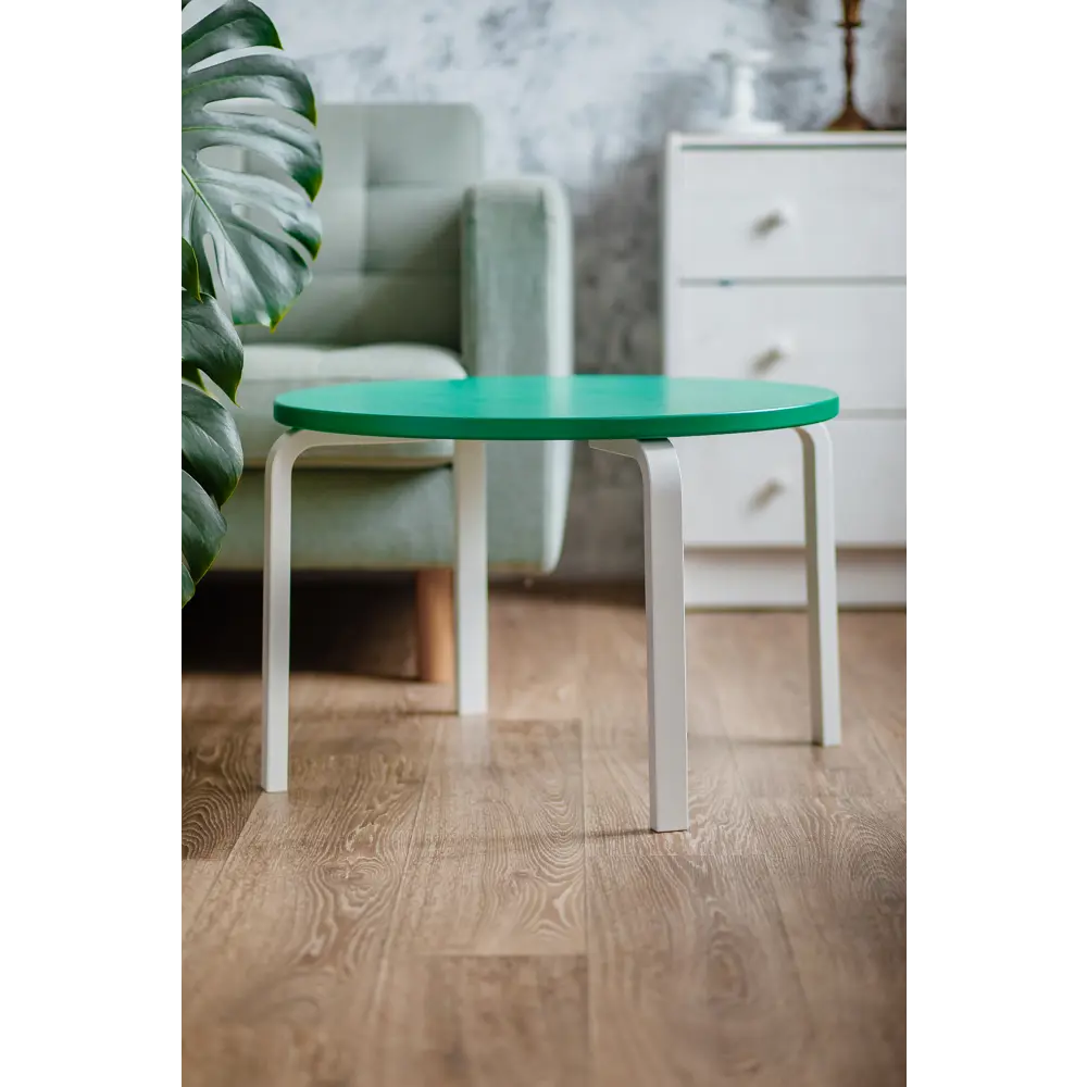 Стол детский Ромашка круг 60x40 см дерево цвет бело-зеленый Santreyd STLM-2079875 - Вид №8