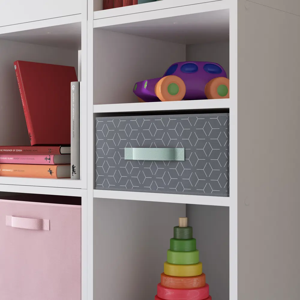 Корзина Spaceo KUB Archi M 15x31x31 см 14 л полиэстер цвет комбинированный серый 82020854 STLM-2054892 - Вид №1