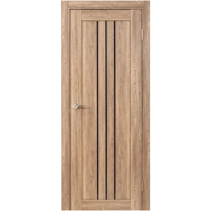 Дверь межкомнатная остеклённая Бергамо 80x200 см ламинация ПВХ цвет европейский дуб (с замком и петлями)
