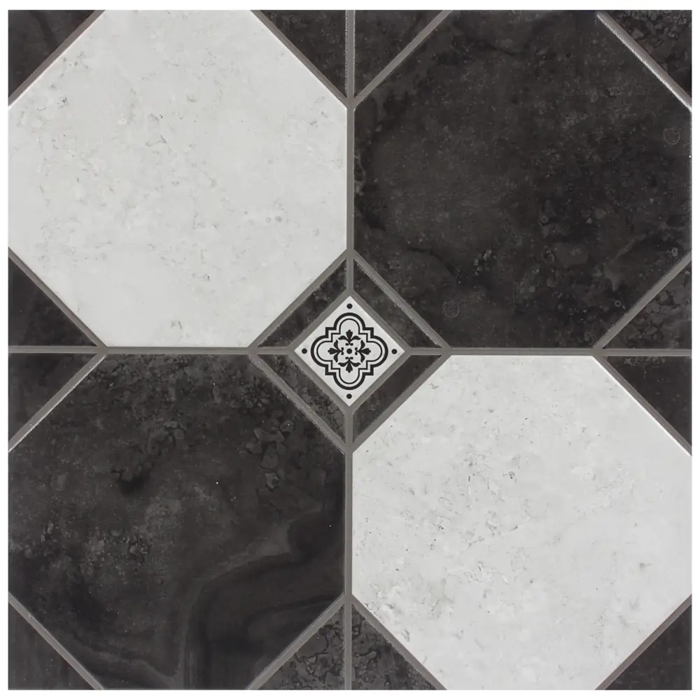 Керамогранит Керамин «Лимбург 7Д» 40х40 см 1.76 м2 гамма черно-белая STLM-2041576