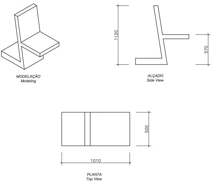 Бетонный стол для пикника со встроенными стульями amop Góis ARCH-00106636