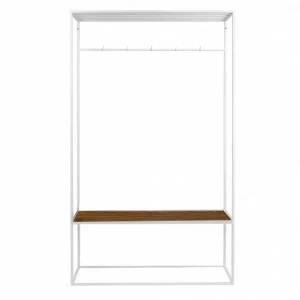 Вешалка в прихожую с полкой белая, американский орех Hallra white INTELLIGENT DESIGN ВЕШАЛКИ HALLRA 261034 Белый;коричневый