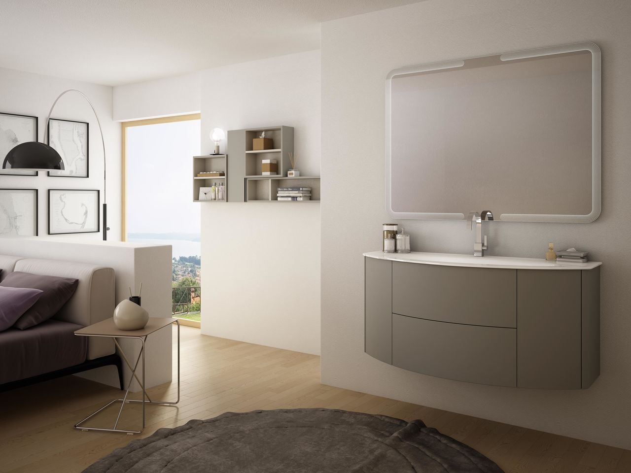 Мебель для ванной CEZARES EDEN 91 Grigio talpa opaco - Вид №1